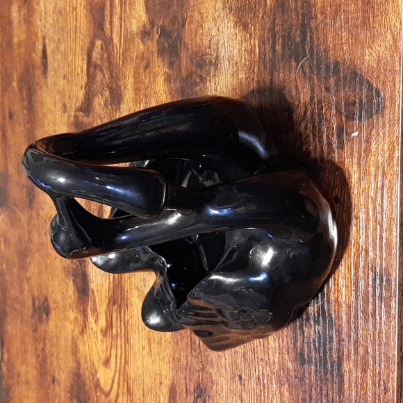 Vintage Camark Pottery Double Swan Planter - Black - Picture 2 of 11